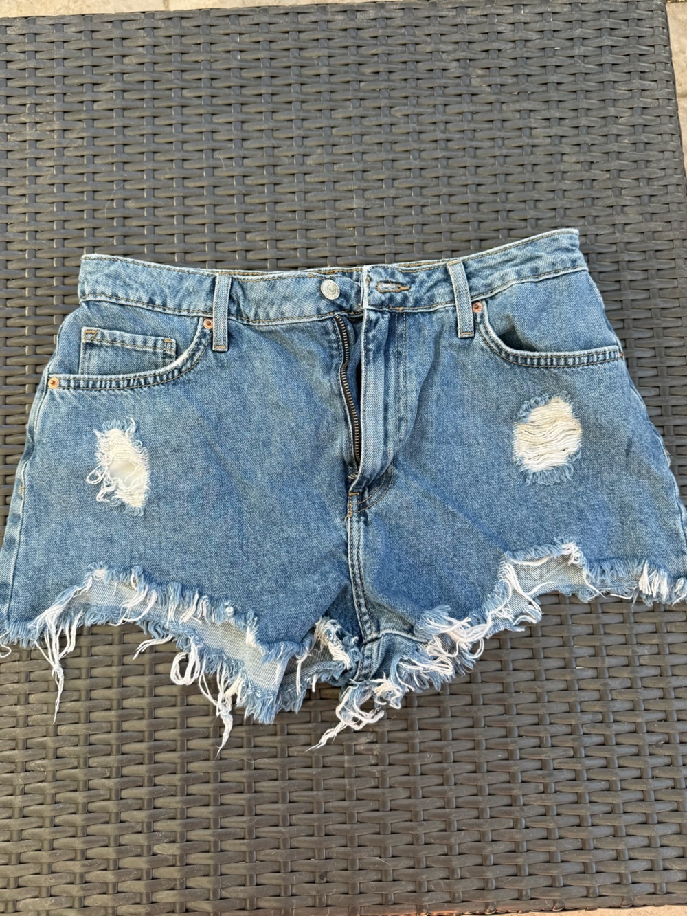 Forever 21 Distressed Light Blue Denim Cutoff Shorts
